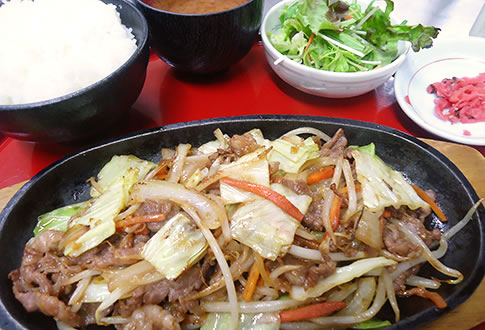 stir-fried vegitables with HIDA beef (miso sauce) set